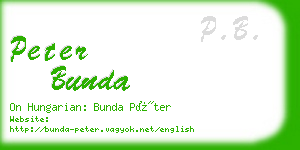 peter bunda business card